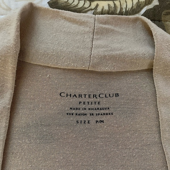 Charter Club Women’s Tan Long Sleeve Cardigan Size Petite Medium - Picture 5 of 5